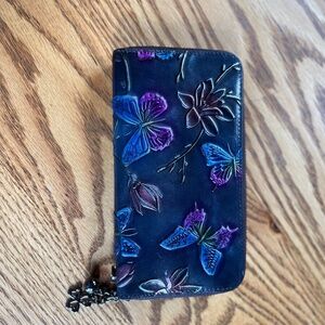 NWOT Multicolour Embossed Butterfly Wallet